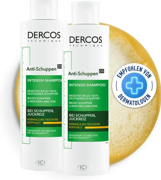 Vichy Dercos Anti-Schuppen Shampoo für trockene Kopfhaut 2 x 200 ml