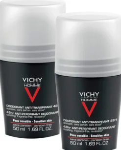 Vichy Homme Deodorant Anti Transpirant 48h sensible Haut 2 x 50 ml