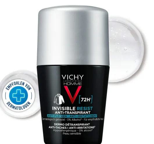 Vichy Homme Deo Roll On 72h Anti-Flecken Invisible 50 ml