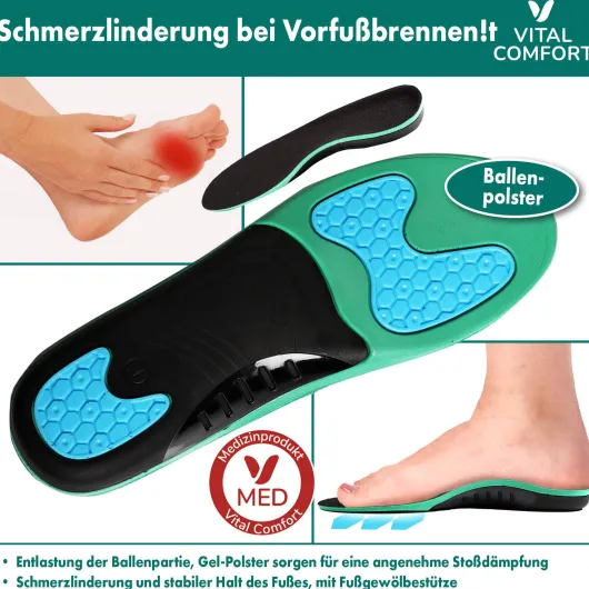 Vital Comfort Einlegesohlen gegen Vorfußbrennen Gr. 36-38 1 Paar