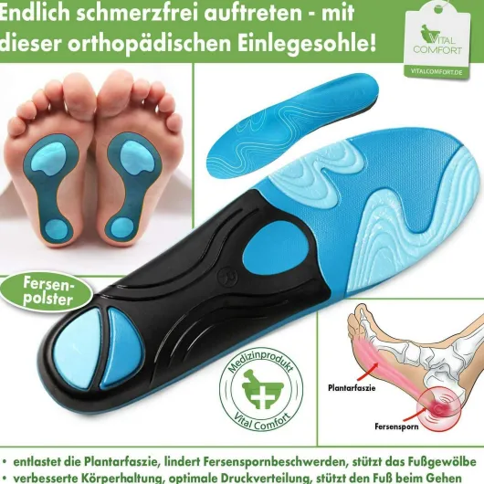 Vital Comfort Einlegesohlen bei Fersensporn Größe 42-44 1 Paar