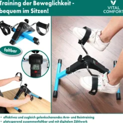 Vital Comfort faltbarer Pedaltrainer blau 1 Stück