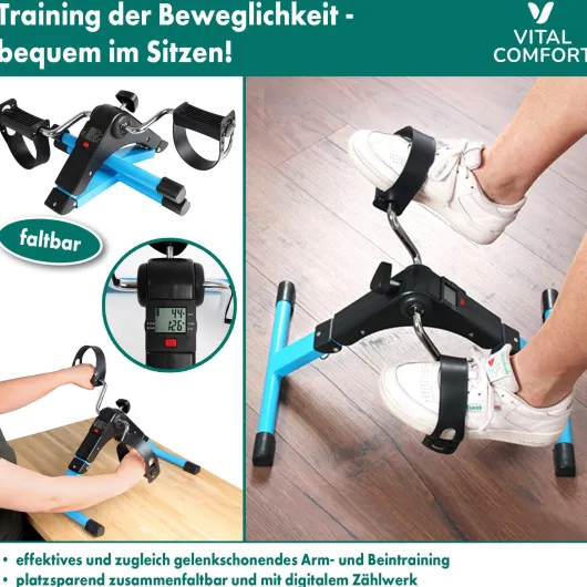 Vital Comfort faltbarer Pedaltrainer blau 1 Stück