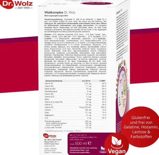 Vitalkomplex Dr.Wolz 500 ml Flasche