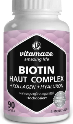 Vitamaze Biotin Haut Komplex Hochdosiert + Kollagen + Hyaloron...