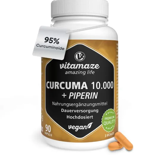 Vitamaze Kurkuma 10.000 + Piperin 90 Kapseln
