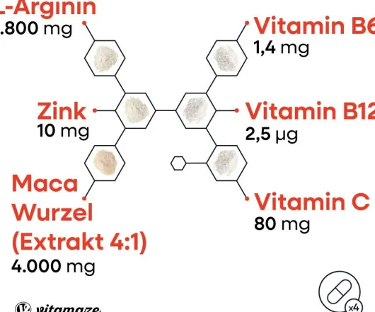 Vitamaze Maca 4.000 mg + L-Arginin + Vitamine + Zink 240 Kapseln