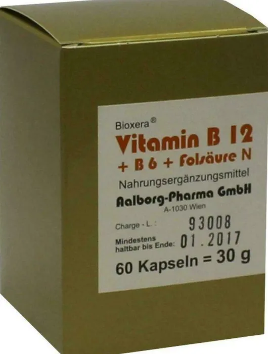 Vitamin B12 + B6 + Folsäure Komplex N 60 Kapseln
