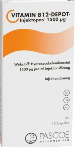 Vitamin B12 Depot Injektopas 1500 Injektionslösung 10 X 1 Ml...