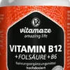 Vitamin B12 1.000 µg Hochdosiert + B9 + B6 Vegan 180 Tabletten