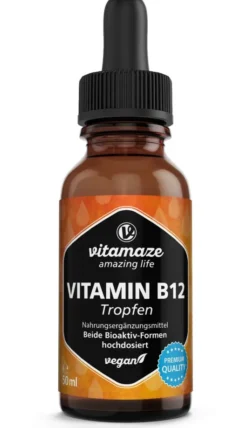 Vitamin B12 100 µg Hochdosiert Vegan 50 ml Tropfen