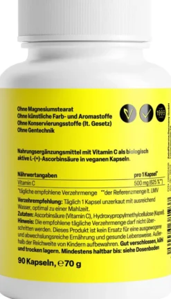 Vitamin C 500 mg 90 Kapseln