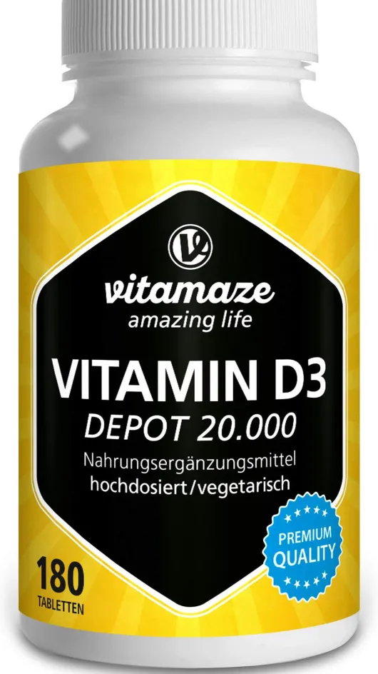 Vitamin D3 20.000 I.E. Depot Hochdosiert 180 Tabletten