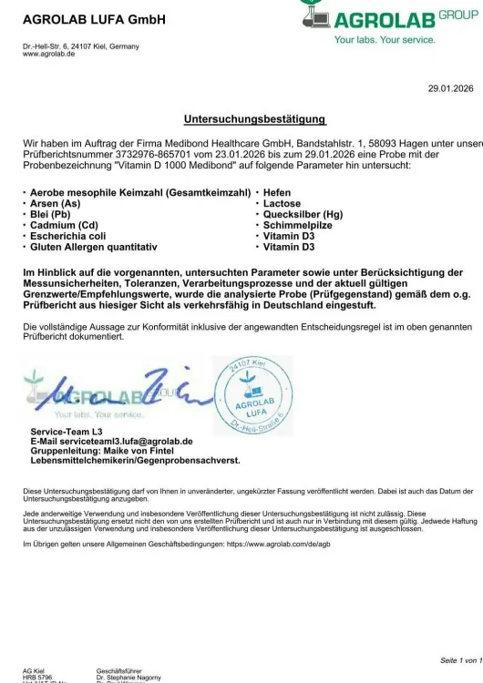 Vitamin D3 1.000 I.E. Medibond 200 Tabletten