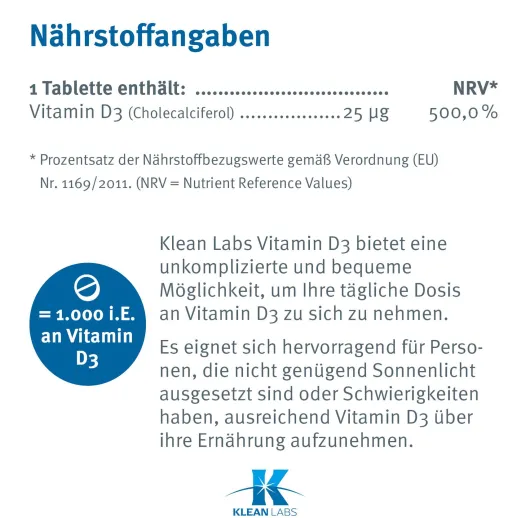 Vitamin D 1000 I.E. 100 Tabletten