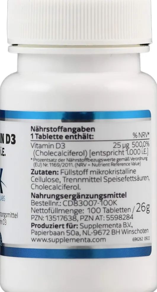 Vitamin D 1000 I.E. 100 Tabletten
