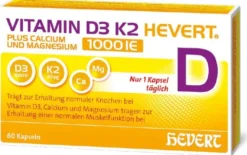 Vitamin D3 K2 Hevert + Calcium und Magnesium 1000IE 60 Kapseln