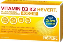 Vitamin D3 K2 Hevert plus Calcium und Magnesium 4000 IE 120 Kapseln