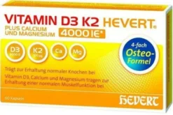 Vitamin D3 K2 Hevert plus Calcium und Magnesium 4000 IE 60 Kapseln