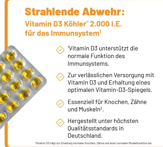 Vitamin D3 Köhler 2000 I.E. 20 Kapseln