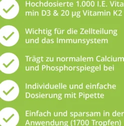 Vitamin D3 + K2 1.000 I.E. + 20 µg 50 ml Tropfen