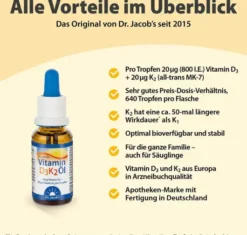 Vitamin D3 K2 Öl Dr.Jacob s 20 ml Tropfen