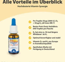 Vitamin D 3 K2 Öl Forte Dr. Jacobs Tropfen 20 ml