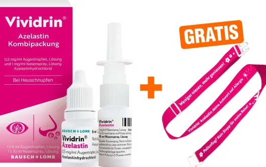 Vividrin Azelastin 1 Kombipackung + gratis Kofferband 1 Stück