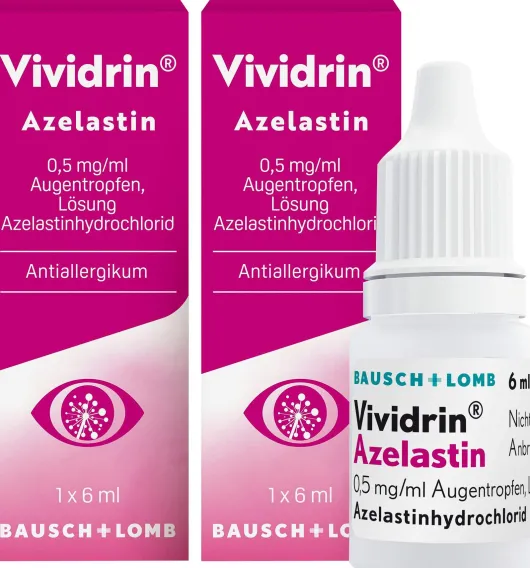 Vividrin Azelastin 0,5 mg je ml Augentropfen 2 x 6 ml Augentropfen