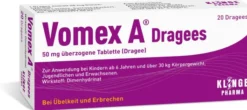 Vomex A Dragees 50 mg 20 überzogene Tabletten