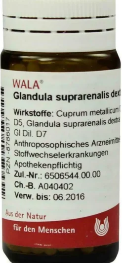 Wala Glandula Suprarenalis Dextra Cum Cupro Coll. 20 G Globuli