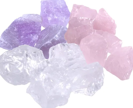 Wassersteine Premium Grundmischung Natursteine Bergkristall + Rosenquarz + Amethyst