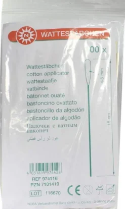 Wattestäbchen Holz 15 cm 4-5 mm Mit Wattekopf