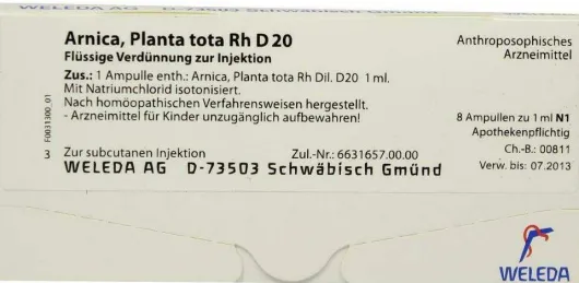 Weleda Arnica Planta Tota Rh D20 8 X 1 ml Ampullen
