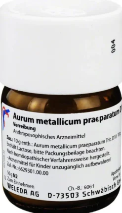 Weleda Aurum Metallicum Praeparatum D10 50 G Trituration