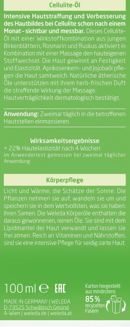 Weleda Birke Cellulite-Öl 100 ml