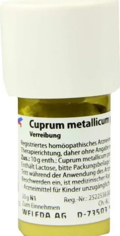 Weleda Cuprum Metallicum Praeparatum D6 20 G Trituration