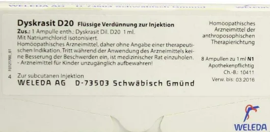 Weleda Dyskrasit D20 8 X 1 ml Ampullen