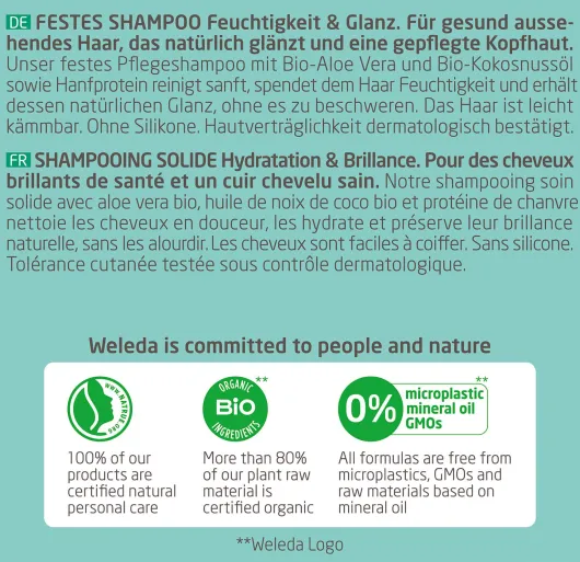 Weleda Festes Shampoo Feuchtigkeit & Glanz 50 G