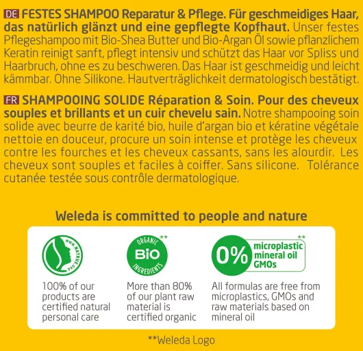 Weleda Festes Shampoo Reparatur & Pflege 50 G
