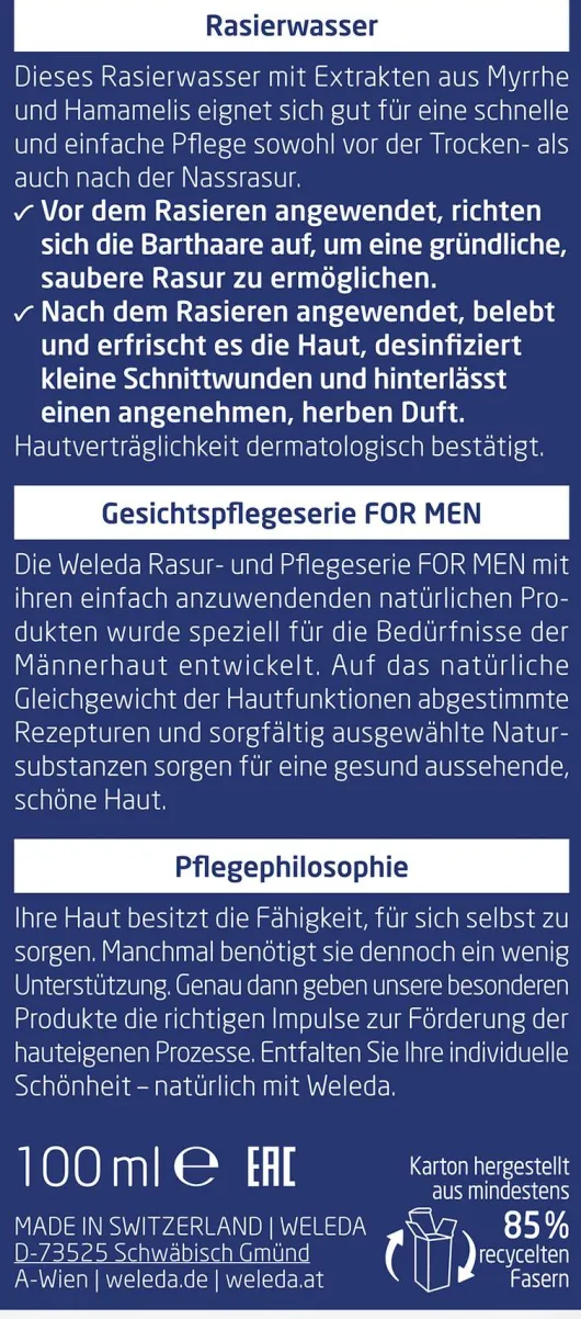 Weleda For Men Rasierwasser 100 ml