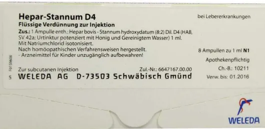 Weleda Hepar-Stannum D4 8 Ampullen