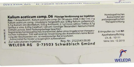 Weleda Kalium Aceticum Comp. D6 8 X 1 ml Ampullen