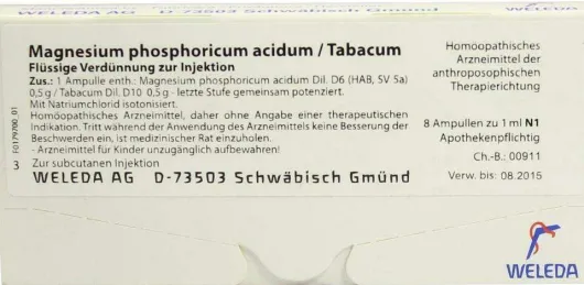 Weleda Magnesium Phosphoricum Acidum Tabacum 8 X 1 ml Ampullen