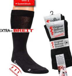 Wellness-Strümpfe mit Polstersohle, extra Breit, 39-42, schwarz, 1 Paar