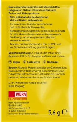 WEPA Elektrolyte Pulver Zitrone 20 Beutel
