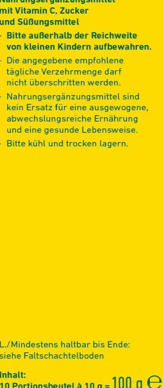 WEPA Ingwer + Honig + Vitamin C Pulver 10 x 10 g