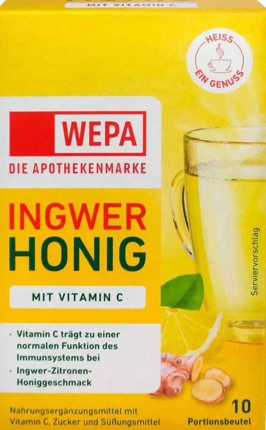 WEPA Ingwer + Honig + Vitamin C Pulver 10 x 10 g
