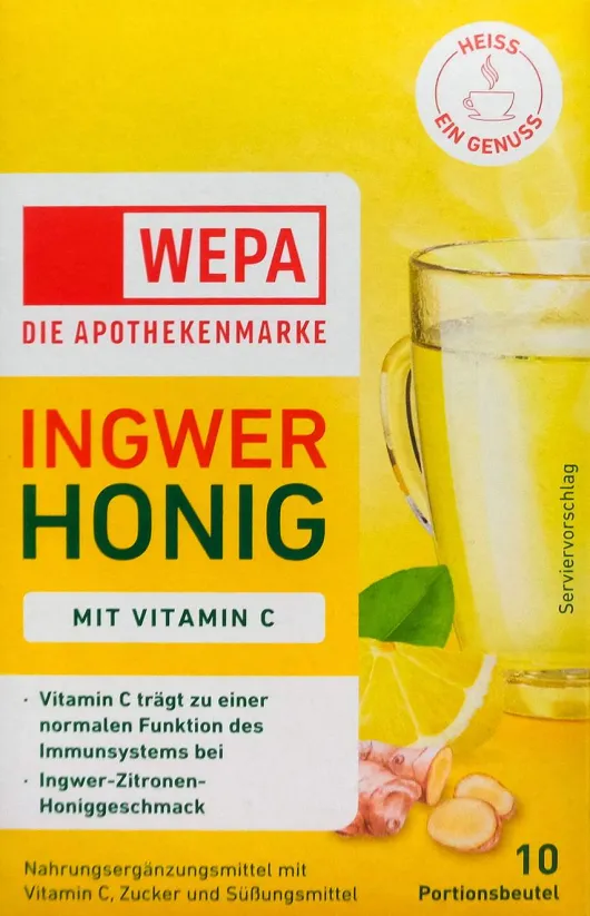 WEPA Ingwer + Honig + Vitamin C Pulver 10 x 10 g