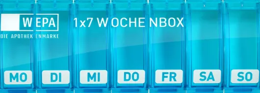 WEPA 1x7 Wochenbox Türkis + UV-Schutz